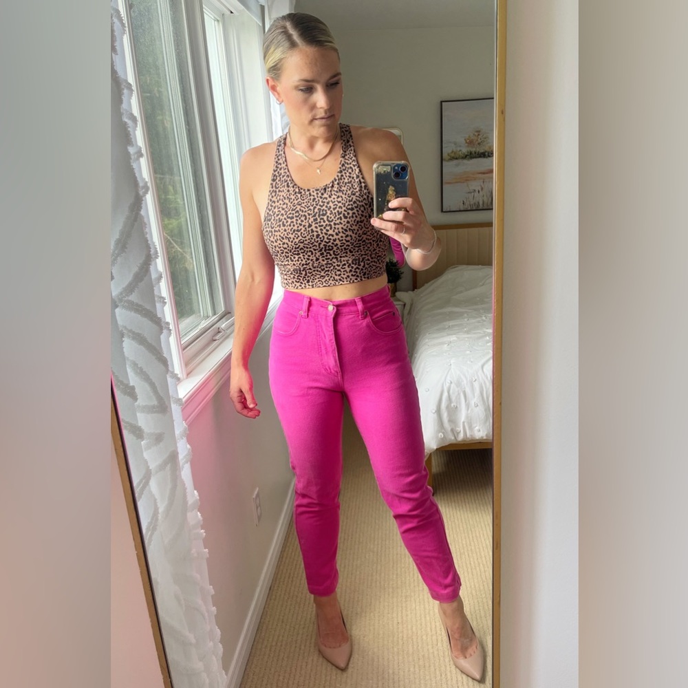 Vintage High Rise Leigh Morgan Hot Pink Jeans